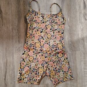 Onzie | Floral Yoga Shorts Bodysuit